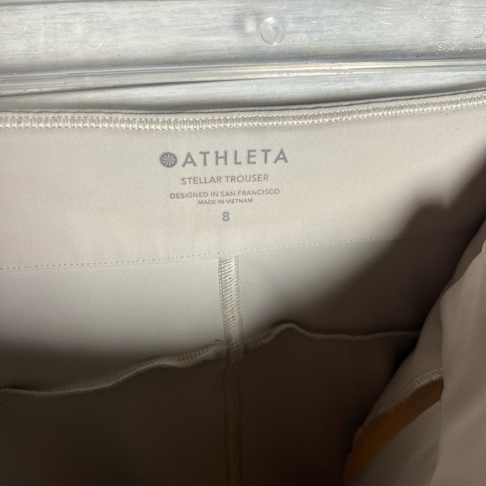 Athleta Stellar Trouser Beige Athleisure Travel Lounge Classic Active - Picture 8 of 10